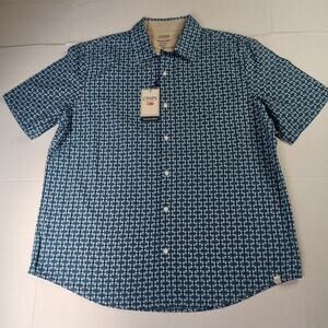 Chaps Seacoast Wash Linen Woven Shirt Men's XL Lake Blue